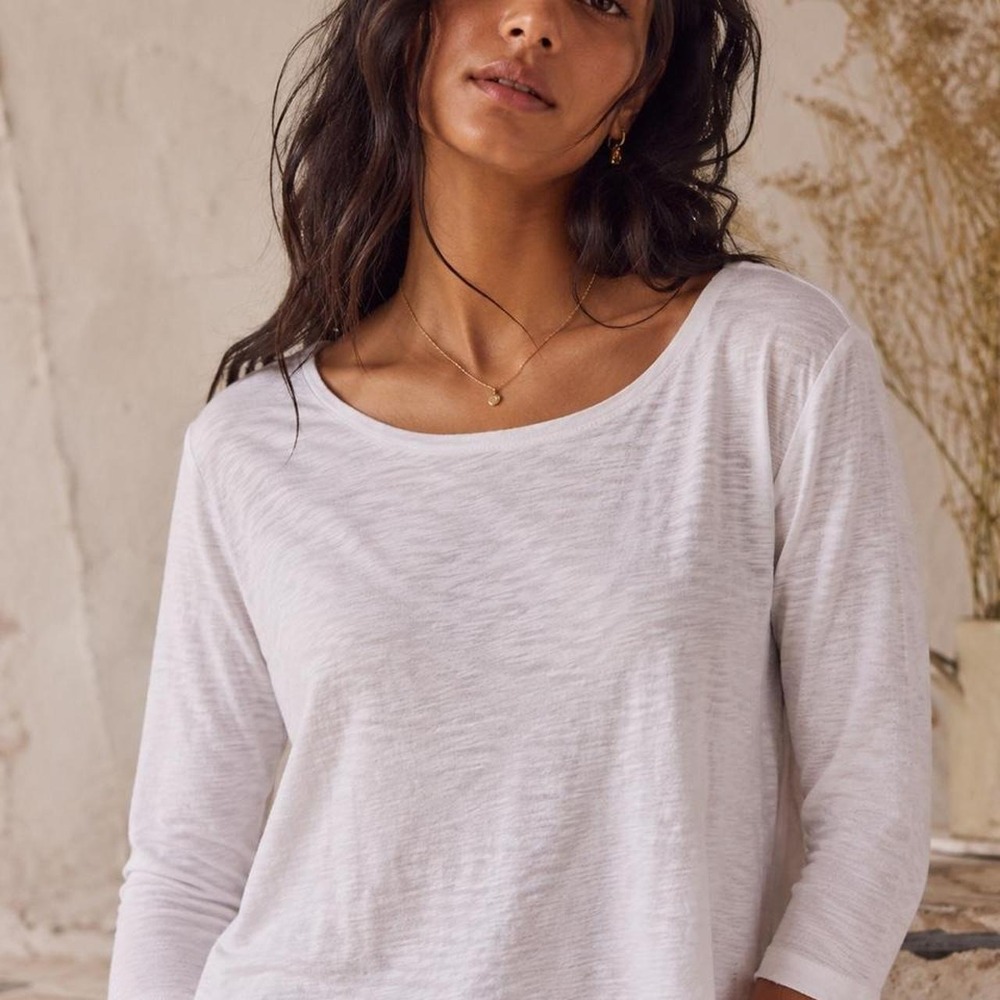 Talbots white cotton 3/4 sleeve top in size 1X